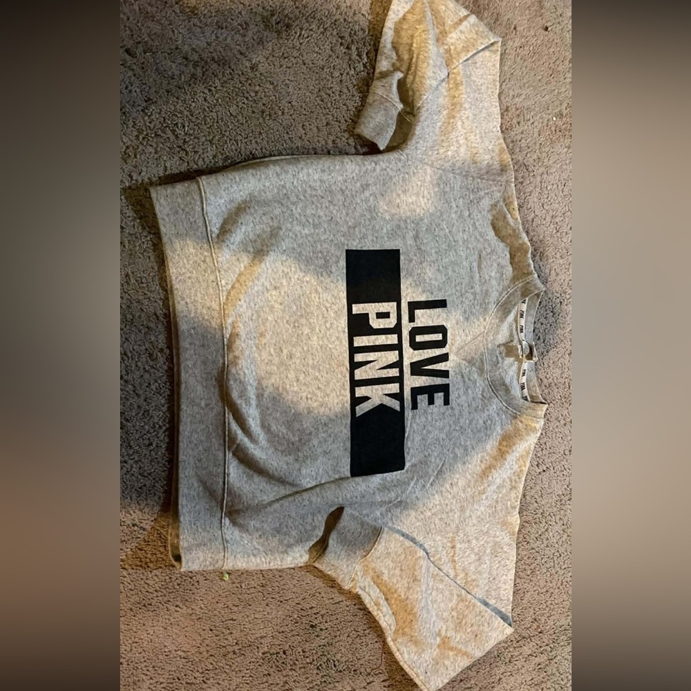 PINK Victoria's Secret Gray Crew Neck Sweater